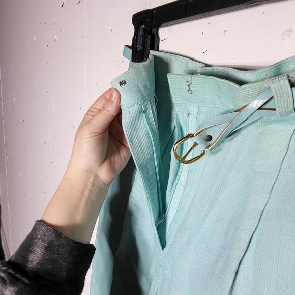 NWT Vintage RG New York by Russ Teen Blue Corduroy Pants with Belt Union Made 10 - Picture 5 of 11